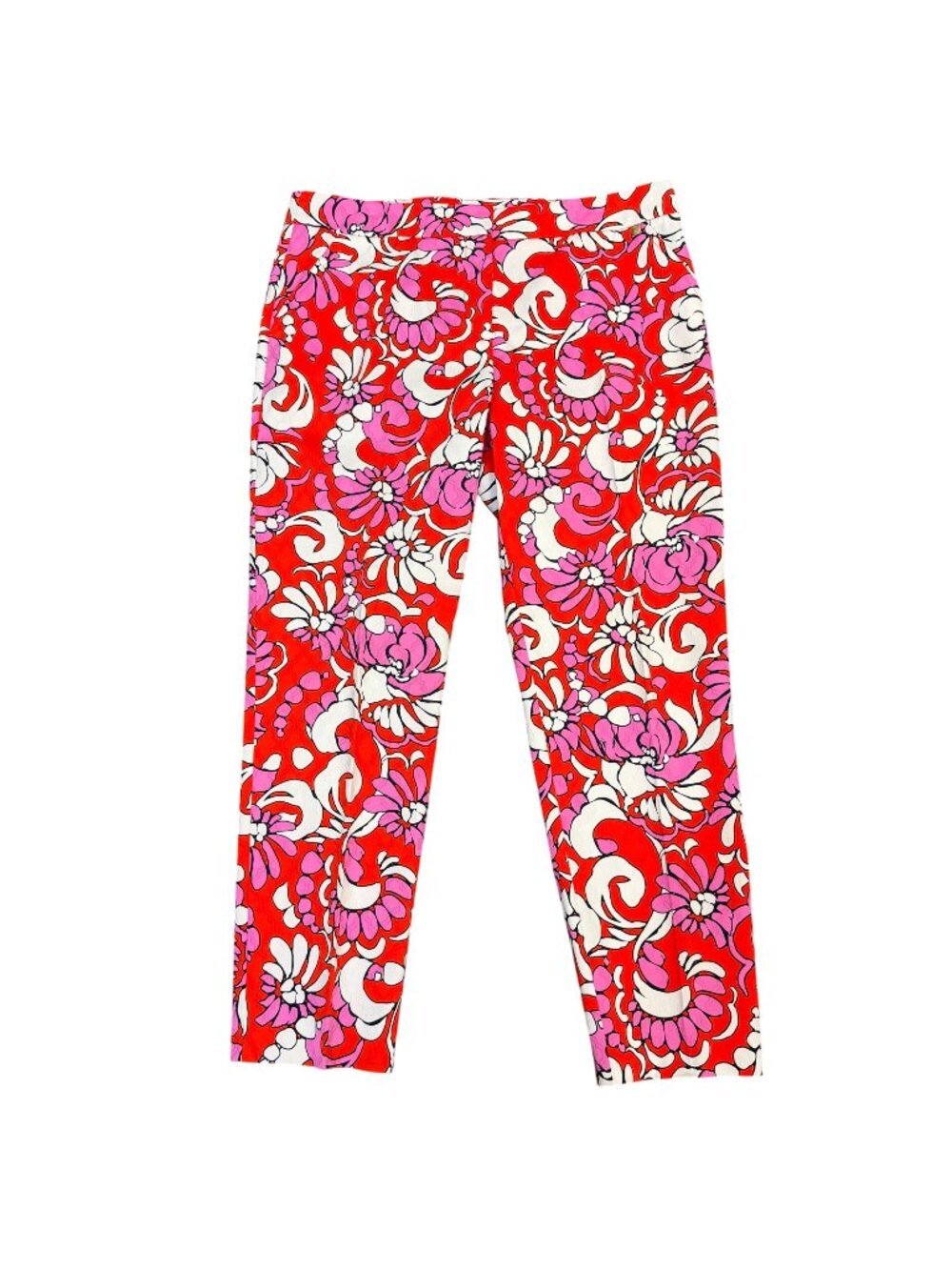 Trina Turk Floral Red & Pink Pants Size 12